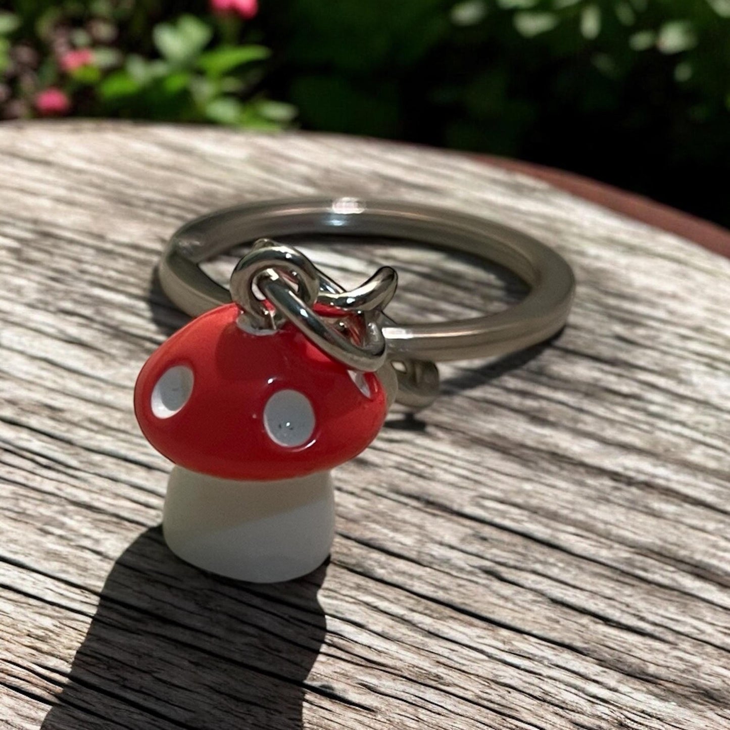 Mushroom keychain, mushroom keyring , colourful mushroom, mushroom