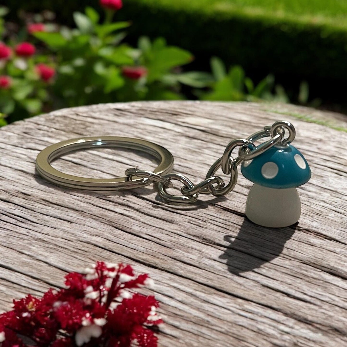 Mushroom keychain, mushroom keyring , colourful mushroom, mushroom