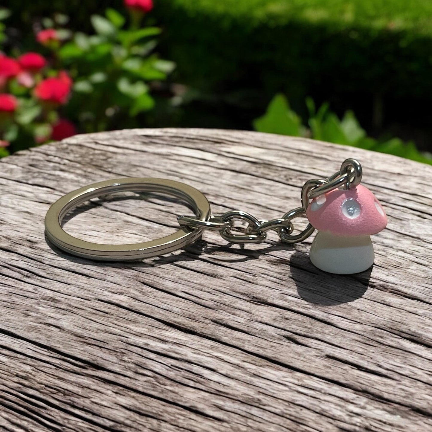 Mushroom keychain, mushroom keyring , colourful mushroom, mushroom
