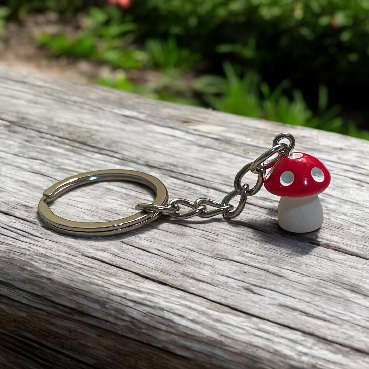 Mushroom keychain, mushroom keyring , colourful mushroom, mushroom