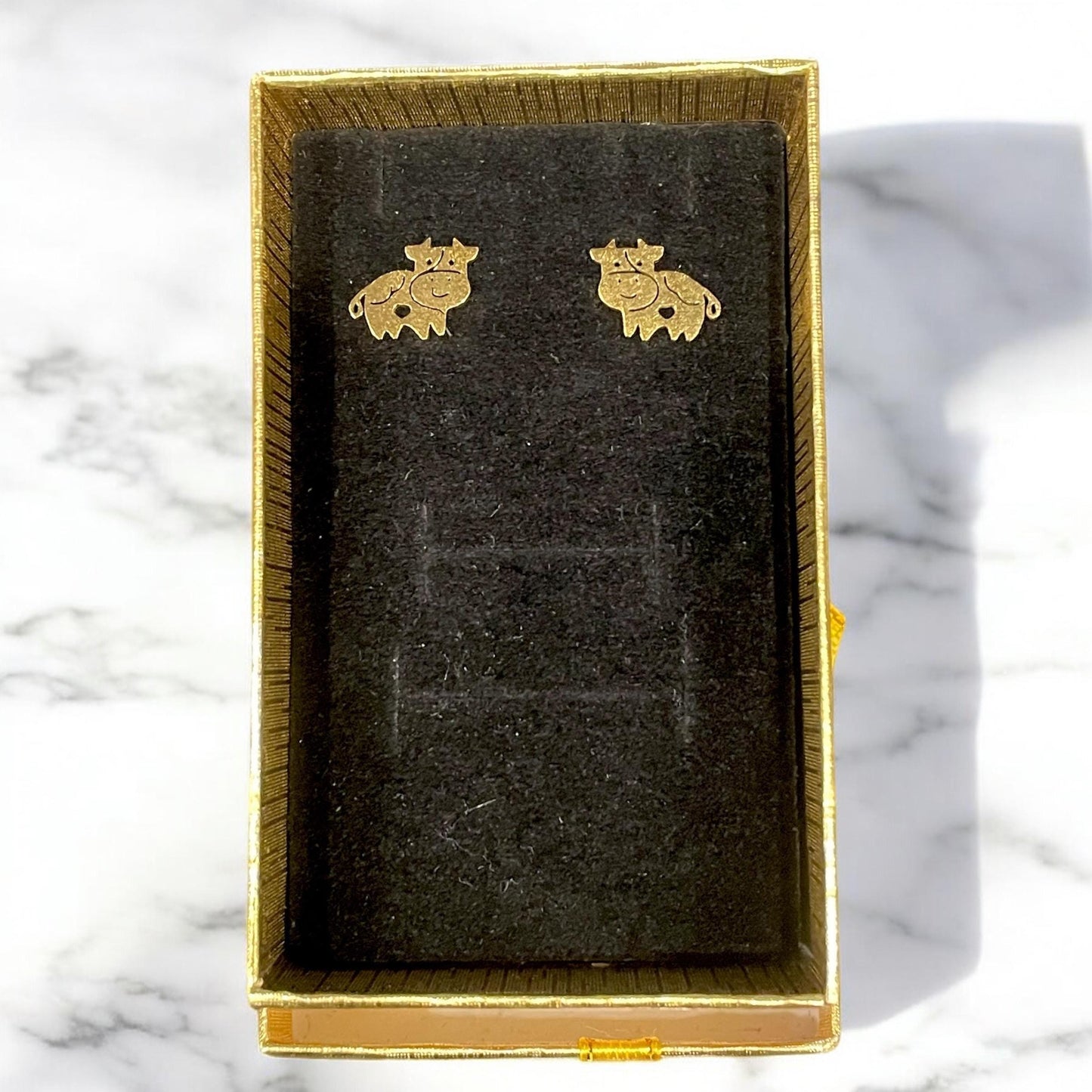 Cow stud earrings