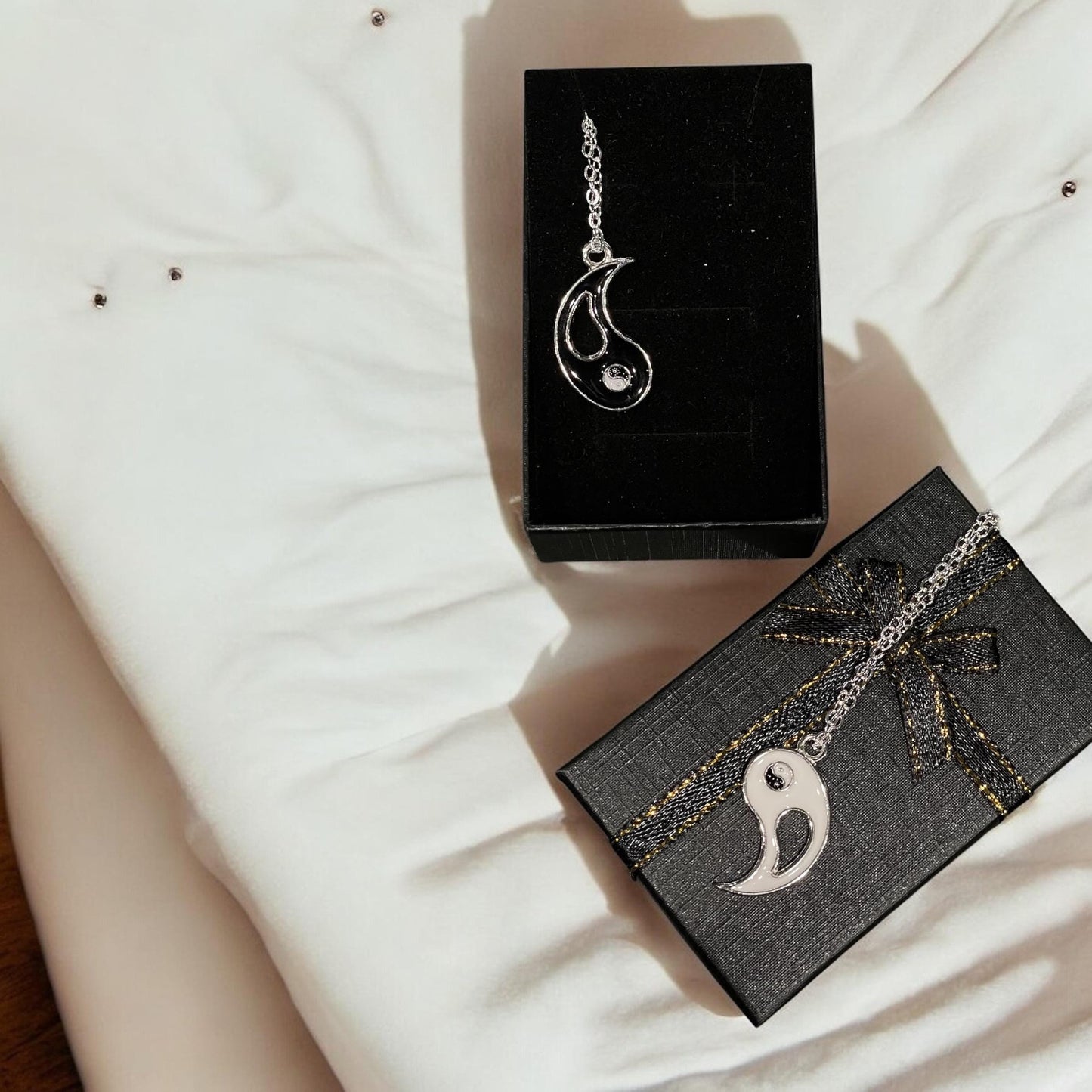 Ying and Yang themed necklace comes as set for you and your loved one
