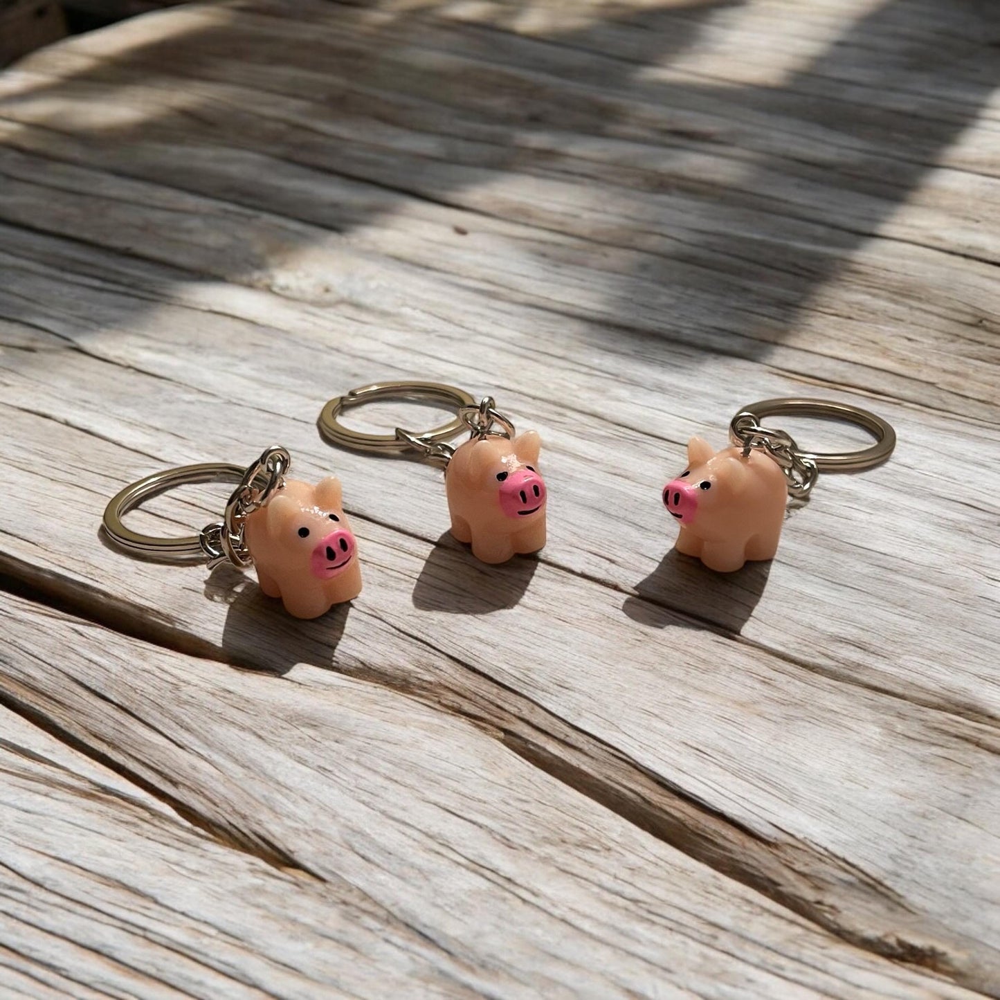 Pig keychains  , animal keychain farming animals , pigs , piglets, fallowing