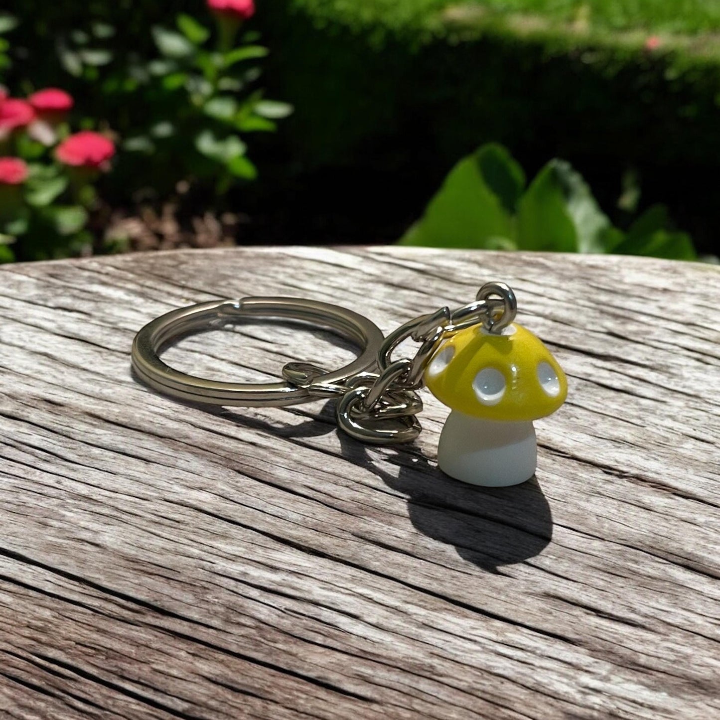 Mushroom keychain, mushroom keyring , colourful mushroom, mushroom