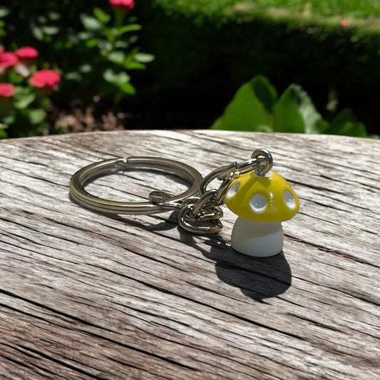 Mushroom keychain, mushroom keyring , colourful mushroom, mushroom