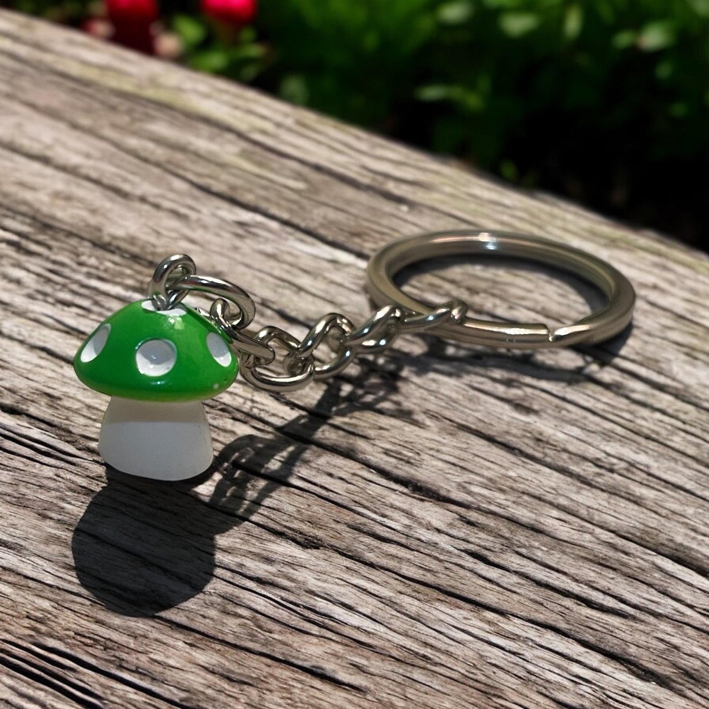 Mushroom keychain, mushroom keyring , colourful mushroom, mushroom
