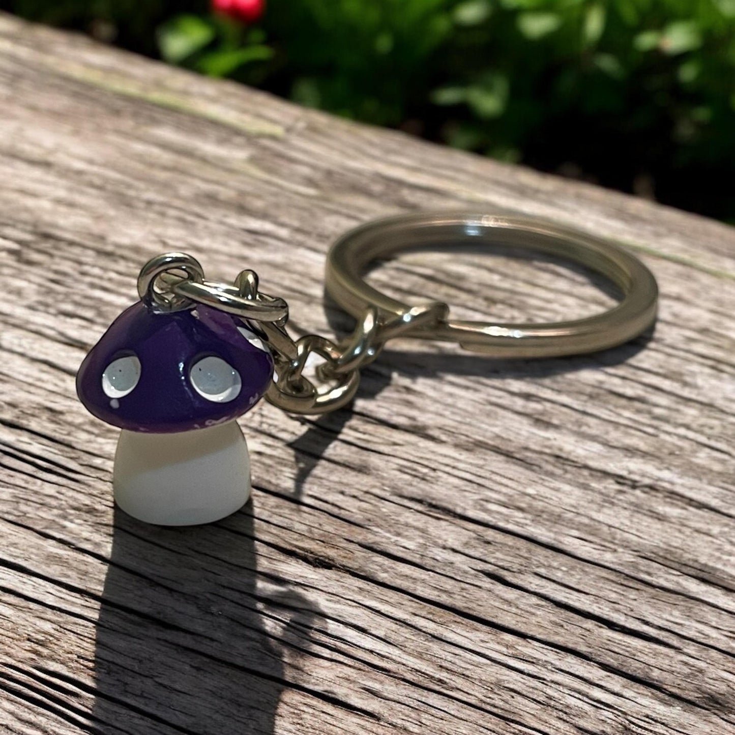 Mushroom keychain, mushroom keyring , colourful mushroom, mushroom