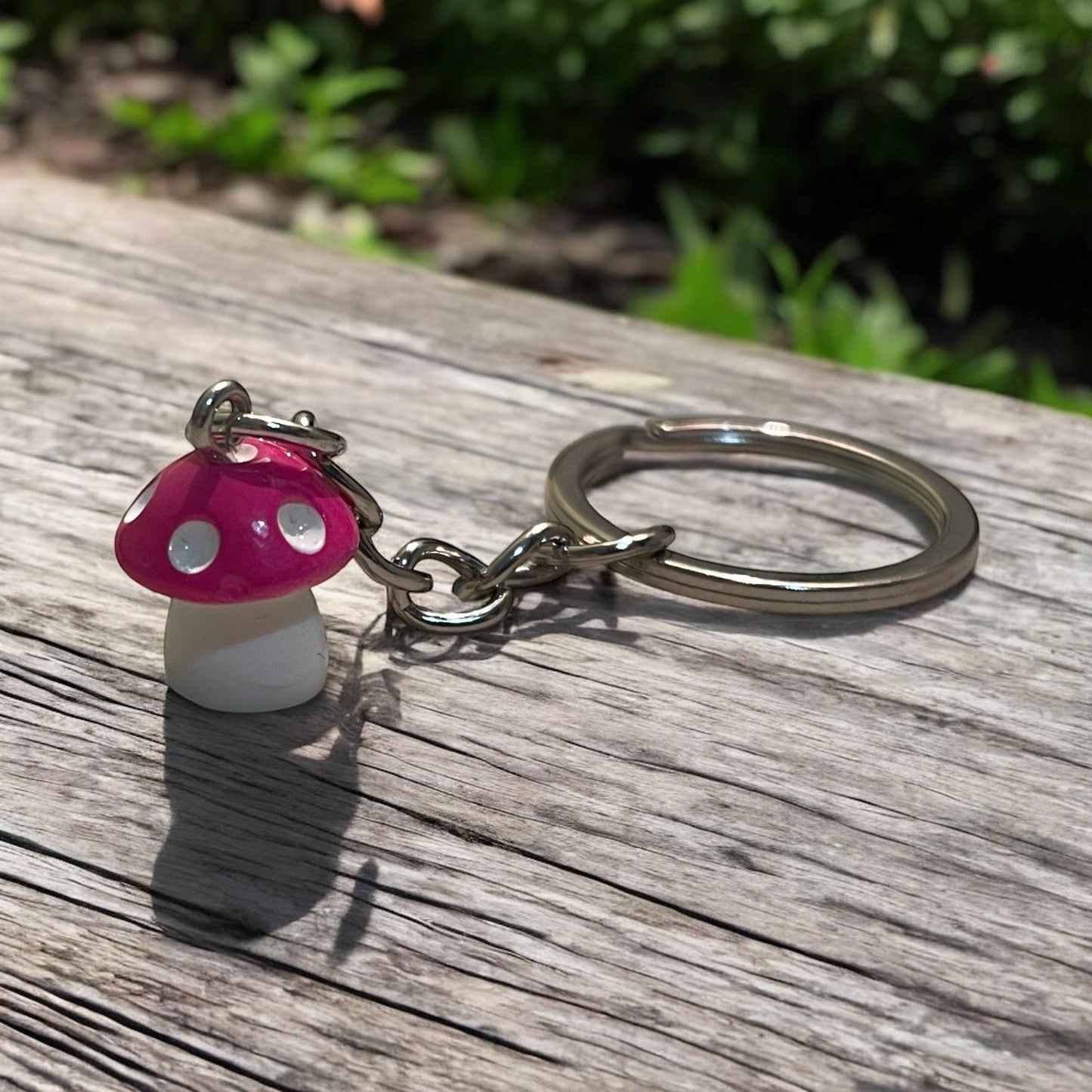 Mushroom keychain, mushroom keyring , colourful mushroom, mushroom