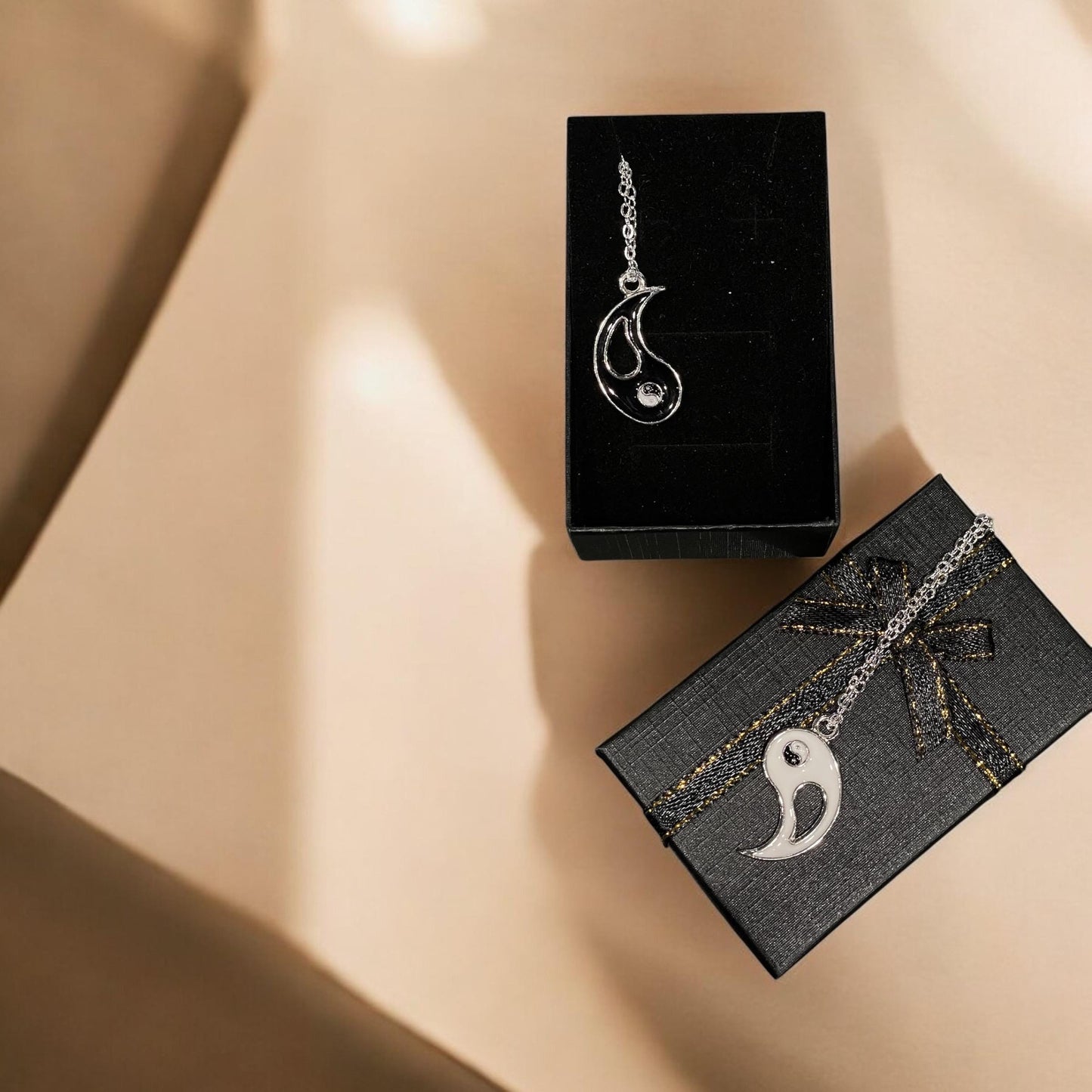 Ying and Yang themed necklace comes as set for you and your loved one