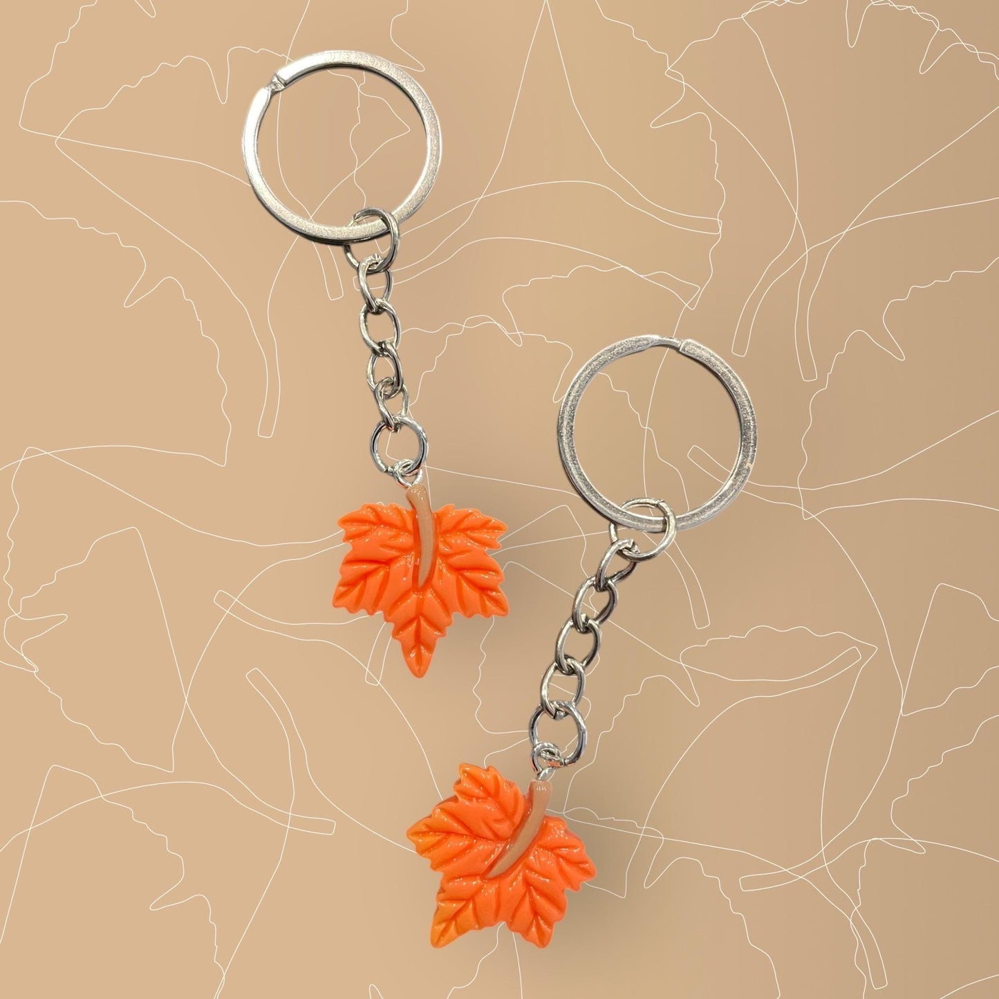 Autumn Leaf Keychain: Photo Option Available