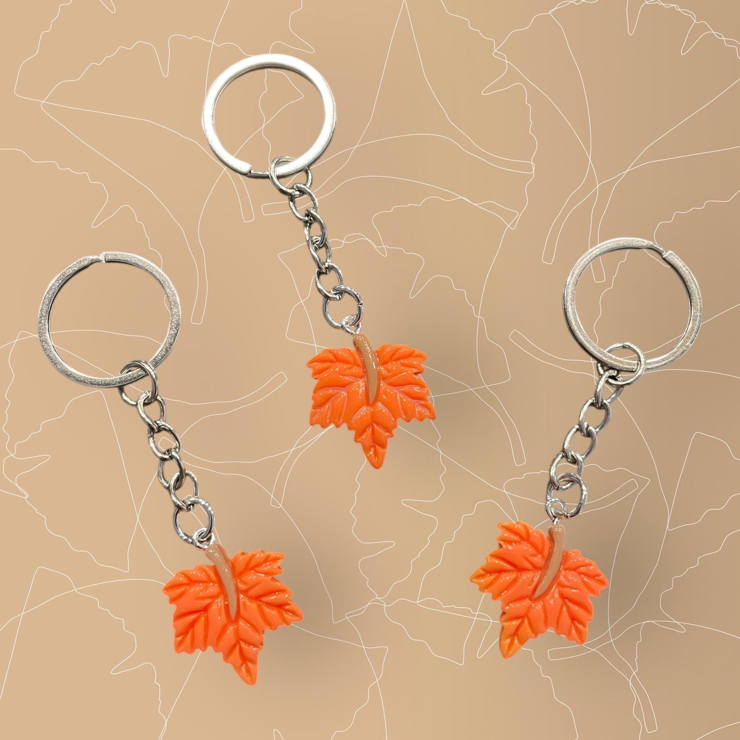 Autumn Leaf Keychain: Photo Option Available