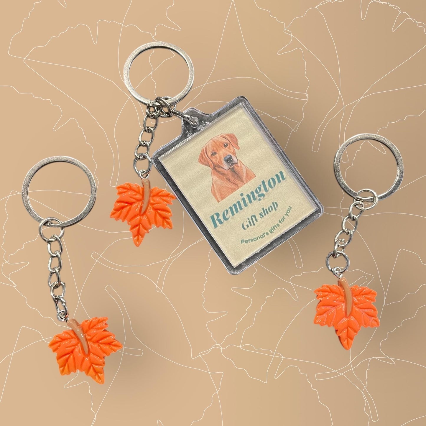 Autumn Leaf Keychain: Photo Option Available